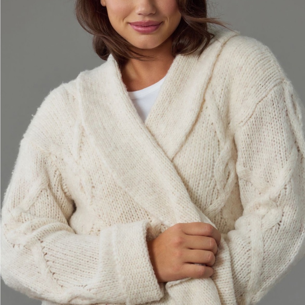 NWOT By Anthropologie Hooded Cardigan Sweater XS - Picture 7 of 13